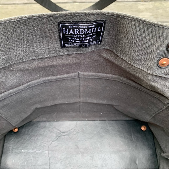 Hardmill Waxed Canvas Charcoal Gray Market Tote - Picture 10 of 15